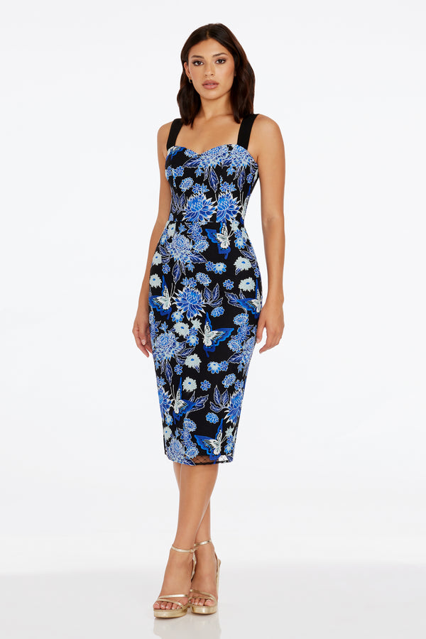 Nicole Dress / COBALT MULTI