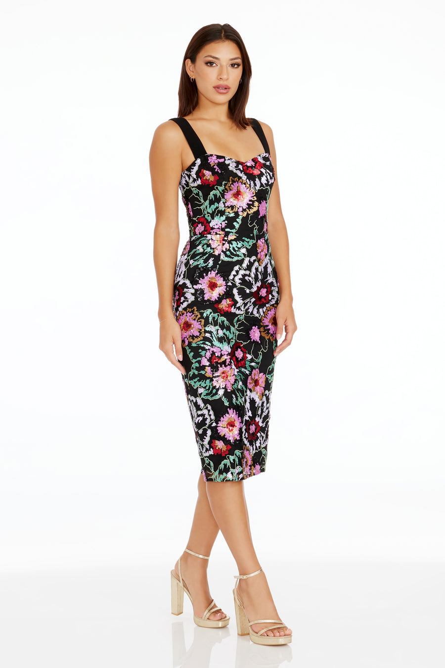 Nicole Dress / BLACK MULTI