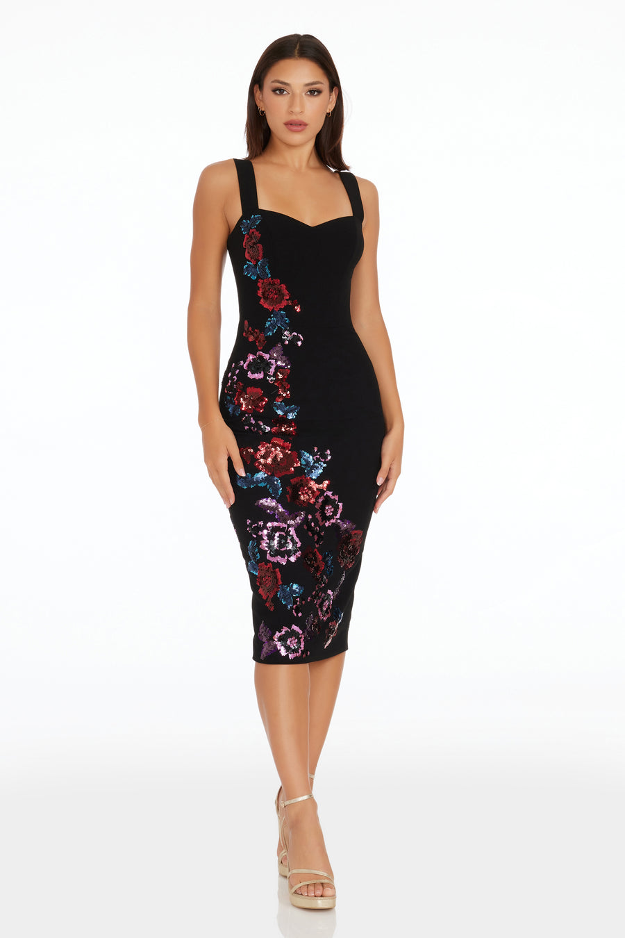 dress the population nicole sweetheart midi dress Dress the Population Nicole Dress - Rouge