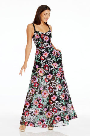 Nina Gown / BLACK MULTI