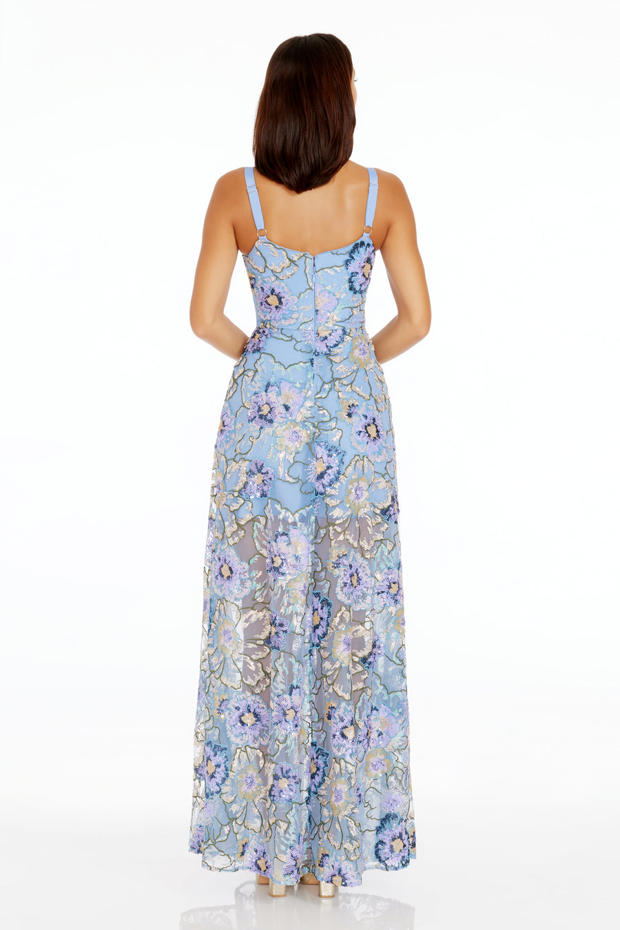 nina cut out flare dress Nina Gown XS / Black MULTI