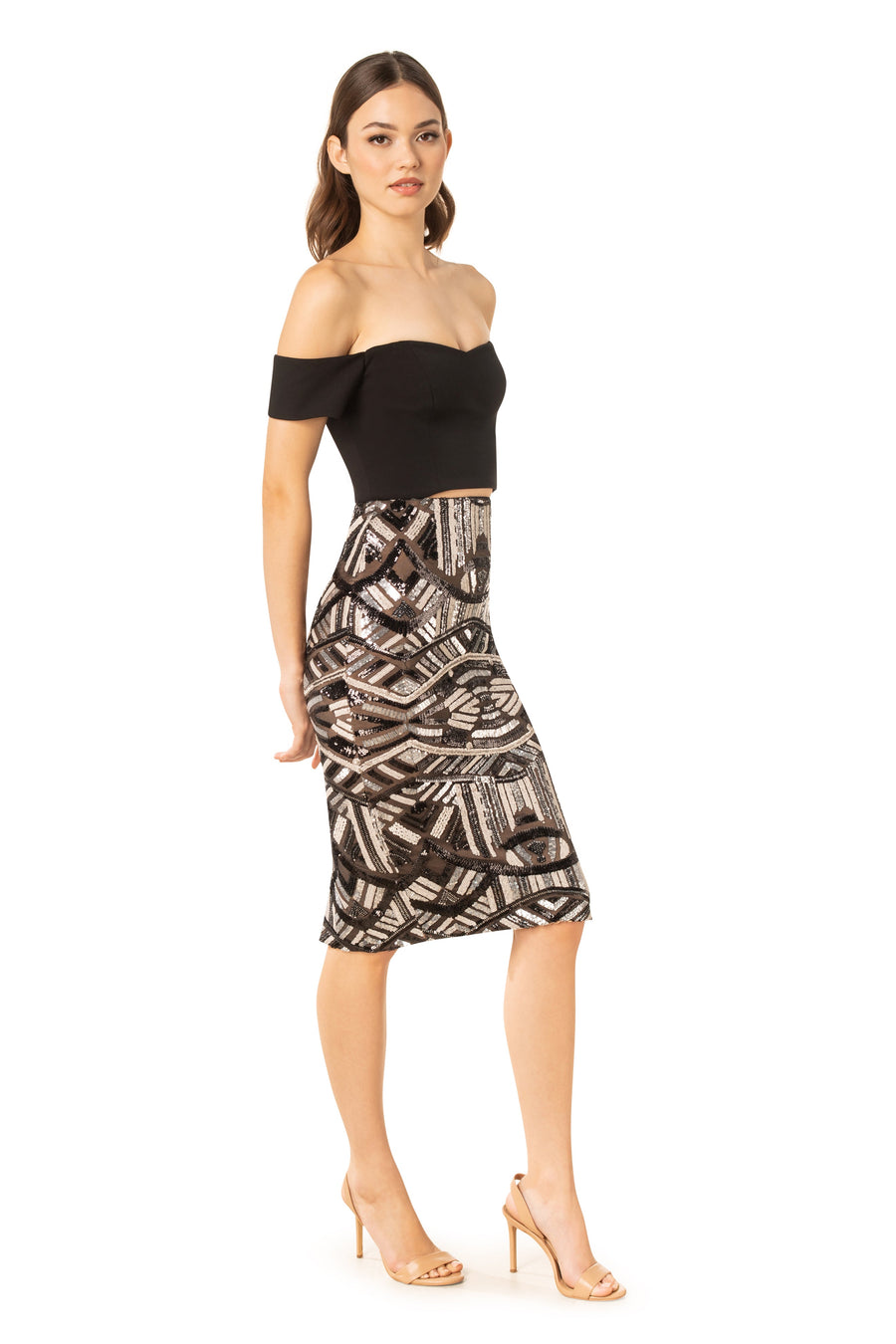 Nola Skirt / BLACK/WHITE