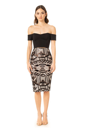Nola Skirt / BLACK/WHITE