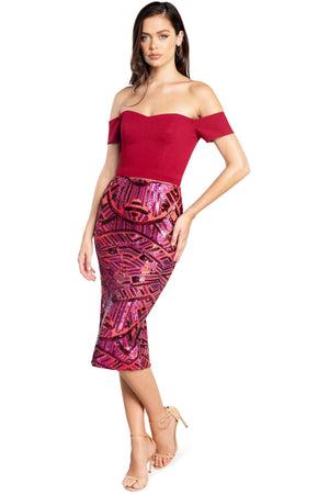 Nola Skirt / RED ROUGUE MULT