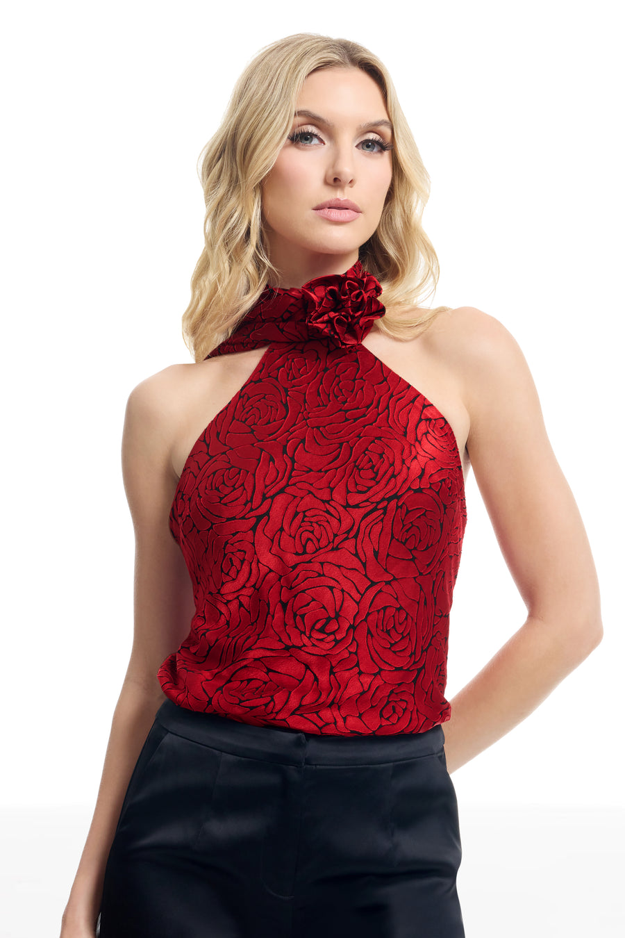 OLIVIA TOP / ROUGE MULTI