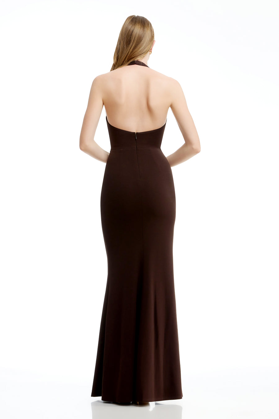 dress the population paige dress Paige Sequin Halter Gown In Black