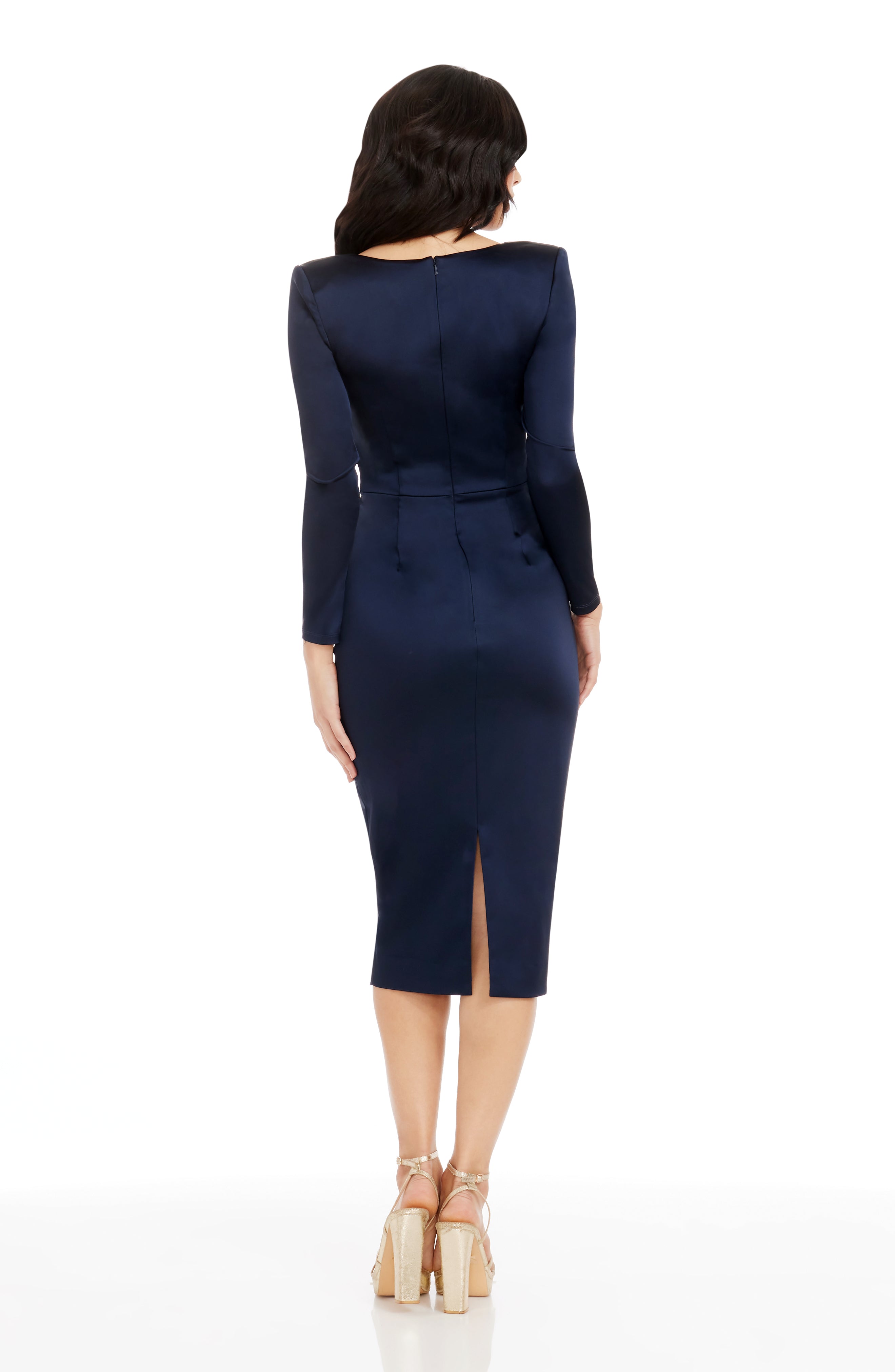 新品☆ DRESS THE POPULATION スパンコール 紺色