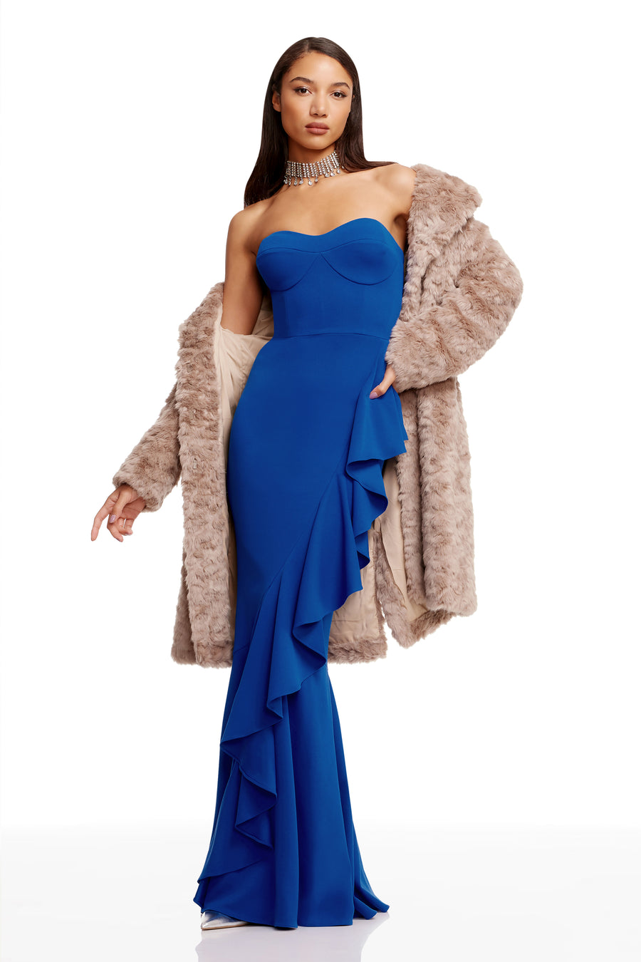 Dress The Population Paris Gown - White - XXL Dress The Population Paris Gown - White - XXL