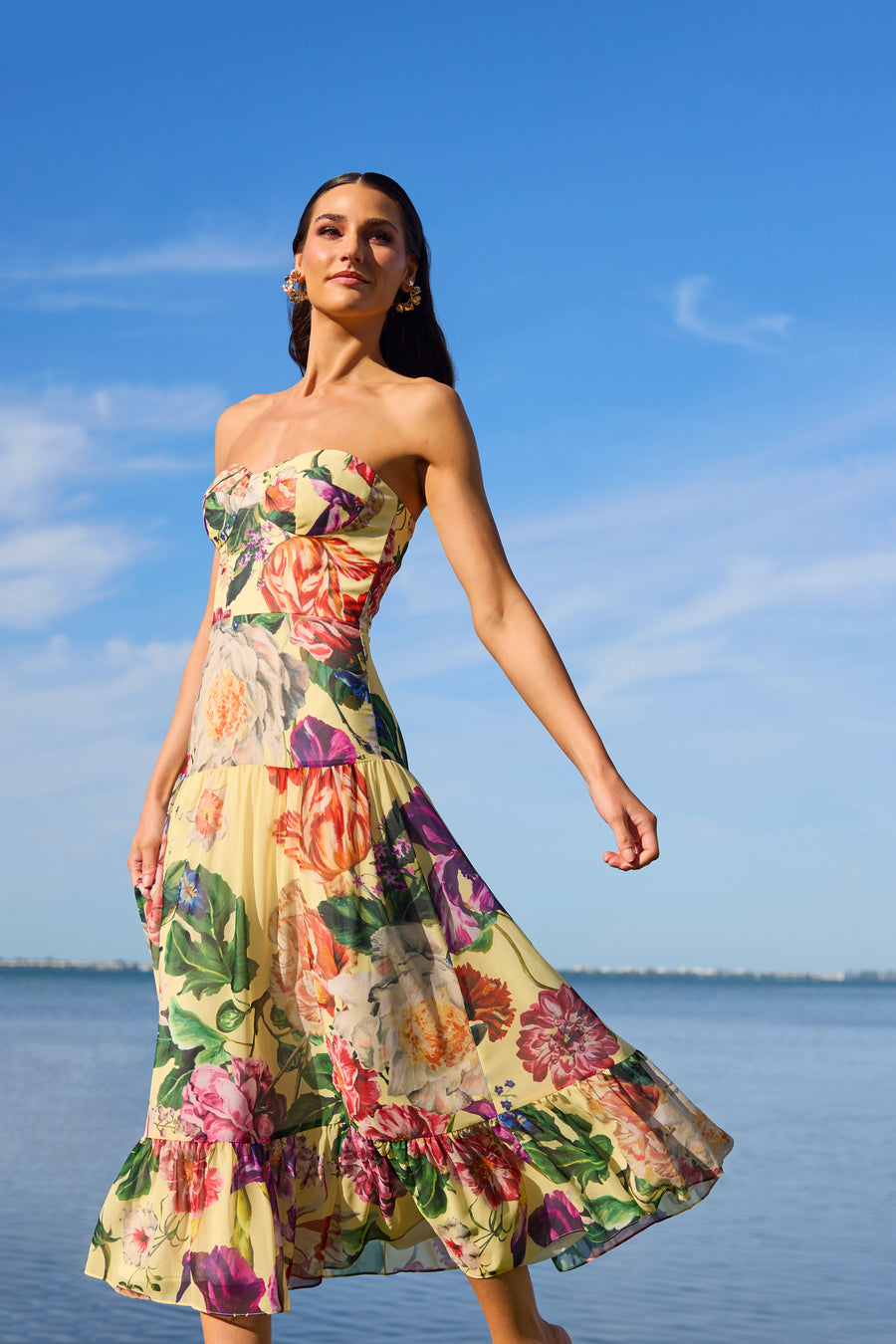 Prescott Dress / GOLDEN FLORAL MULTI