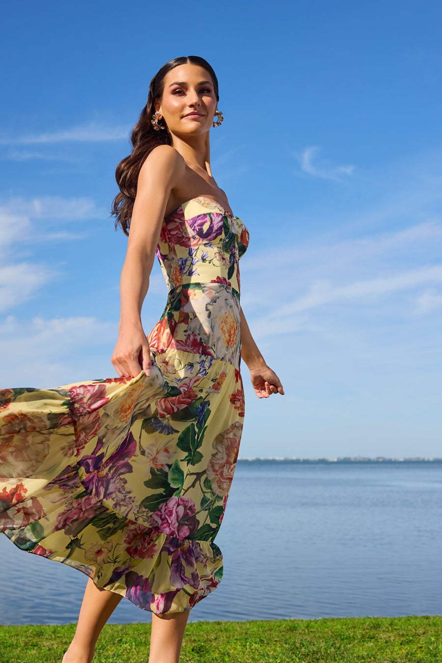 Prescott Dress / GOLDEN FLORAL MULTI