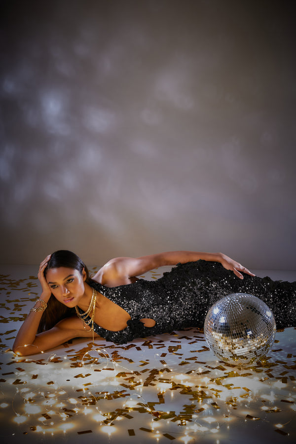 Priscilla Dress / GUNMETAL