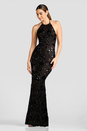 Raven Dress / BLACK-MOCHA