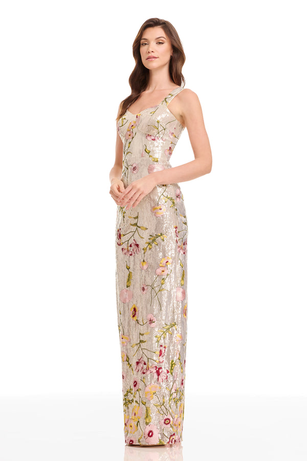 REESE DRESS / CHAMPAGNE MULTI