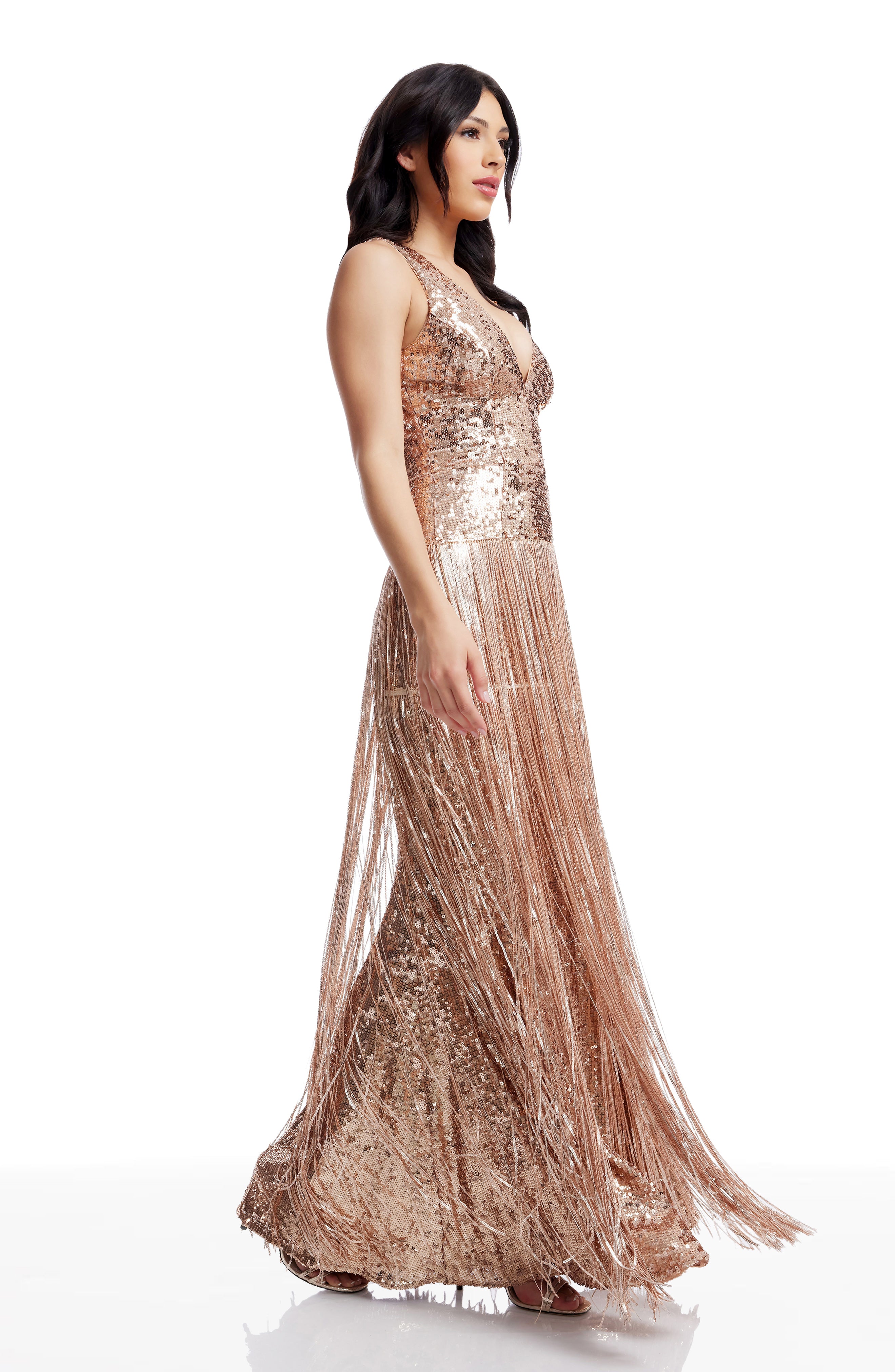 green emerald velvet dress Dress The Population Women's Josie Scoop-Neck Gown - Leopard main image 1