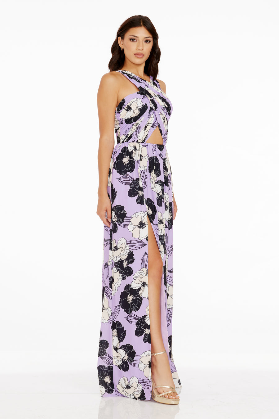 purple rose dresses clothing brand The Fiorenza Dress in Lilac Tapestry Rose 0 / Lilac Tapestry Rose