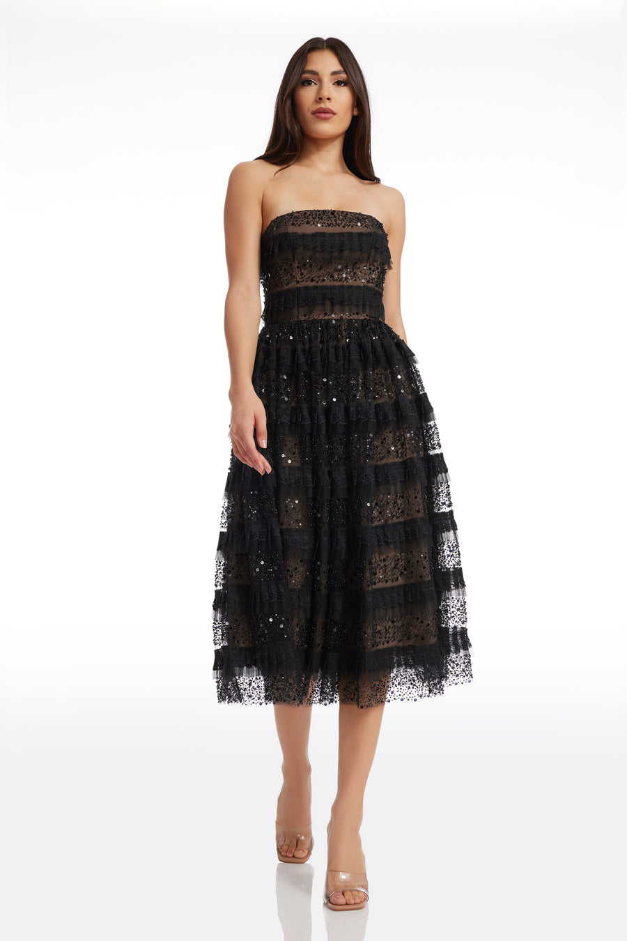 dress the population black lace dress Candace Dress Dress the Population