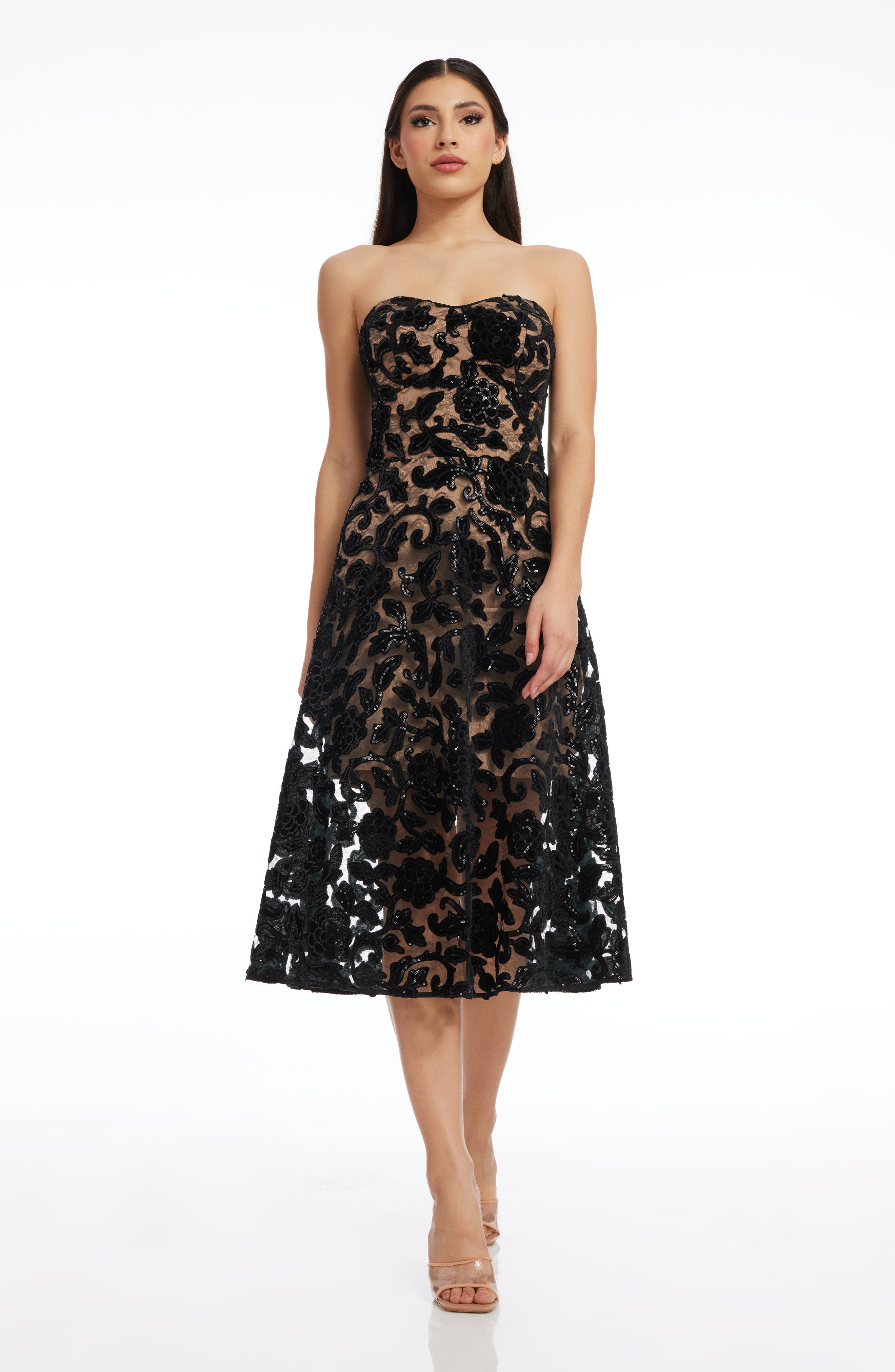 【関税無・国内発】 Off-White / Ruffle Dress / Nude/Black ZARA WOMAN RUFFLED TULLE DRESS ZW COLLECTION BLACK SIZE