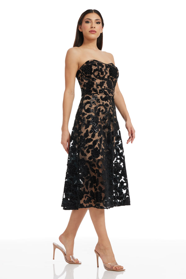 Sadie Dress / BLACK-NUDE