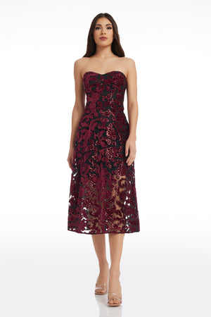 Sadie Dress / BURGUNDY-BLACK