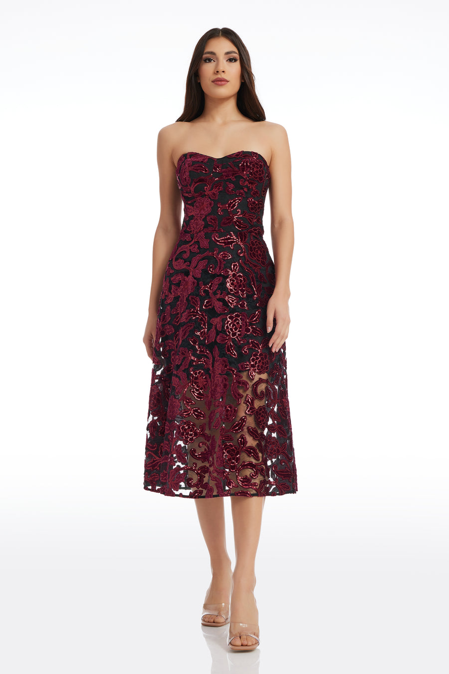 Sadie Dress / BURGUNDY-BLACK