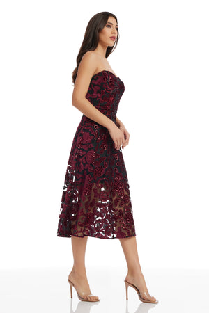 Sadie Dress / BURGUNDY-BLACK