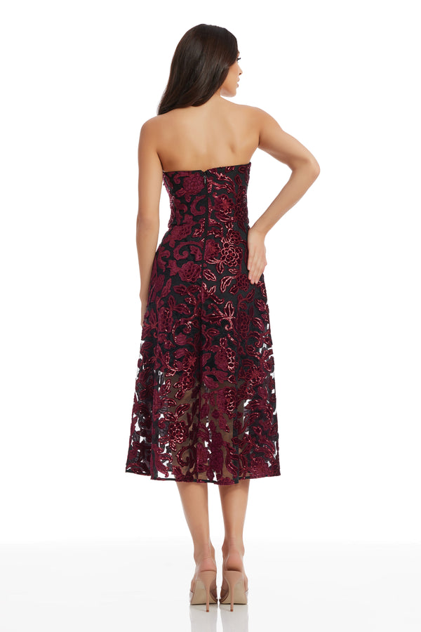 Sadie Dress / BURGUNDY-BLACK