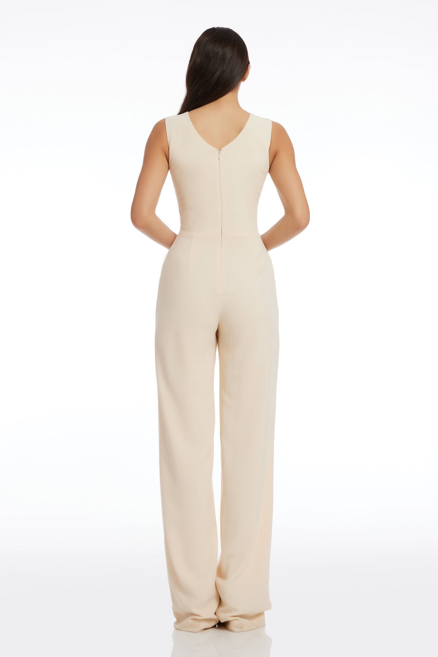 dress the population jumpsuit Sequin Charlie a plunging neckline and wide Andy Floral Sequin Jumpsuit