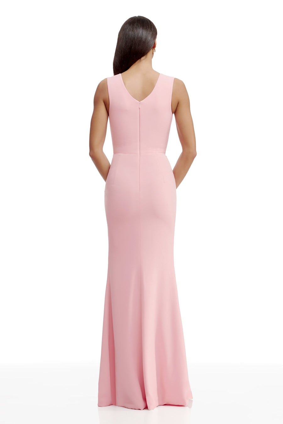 dress the population sandra plunge Dress The Population Sandra Gown - White