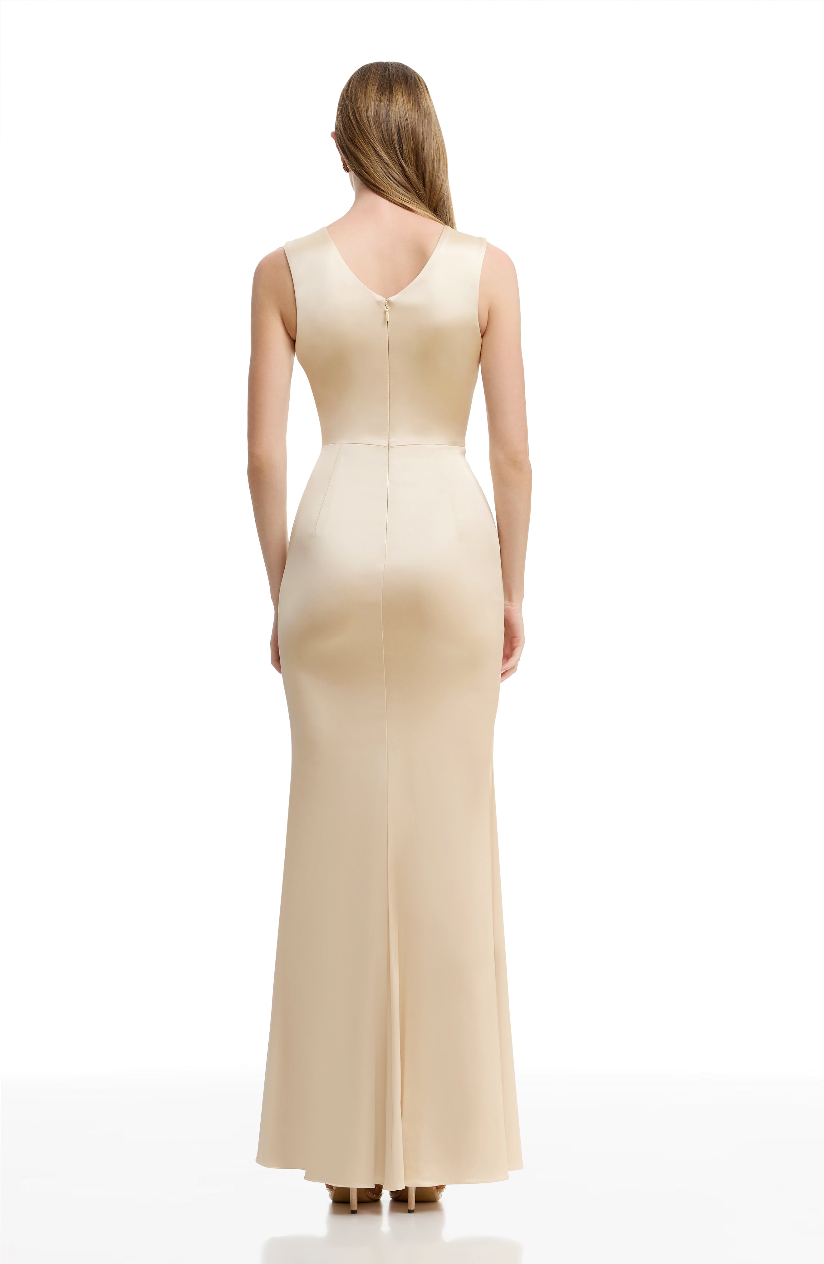 open lace back dress Dress The Population Sandra Gown - White