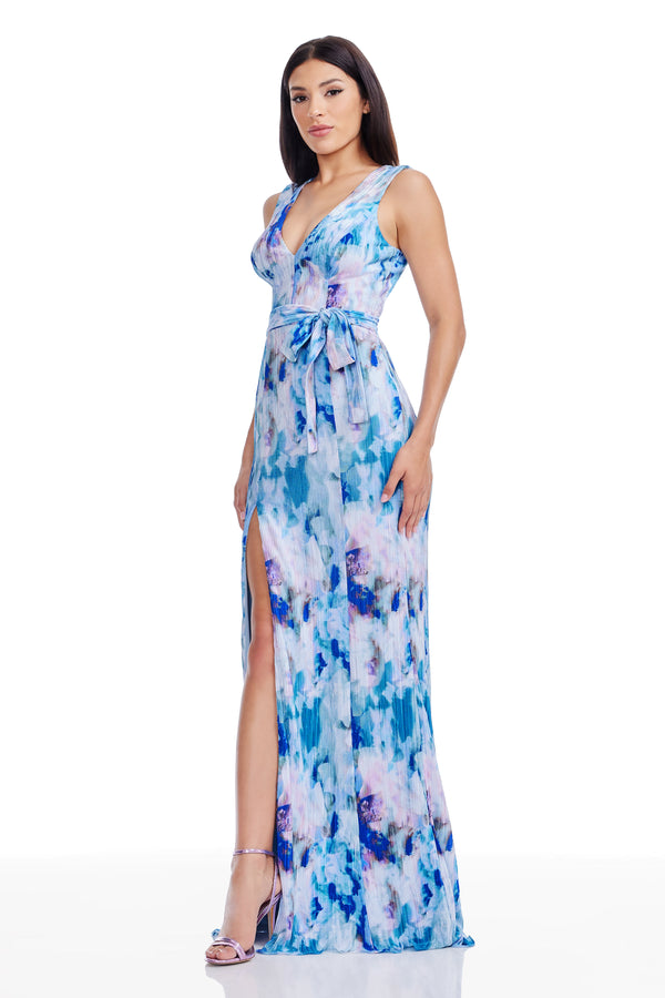 Sandra Gown / PALE BLUE MULTI