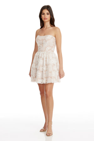 Sasha Dress / WHITE-NUDE
