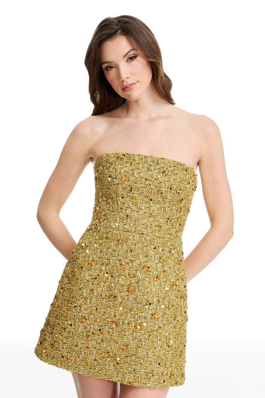 SCOTTIE DRESS / GOLD MULTI