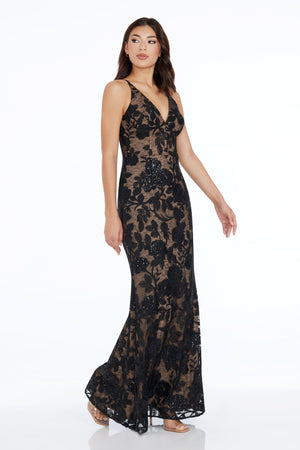 Sharon Dress / BLACK MULTI