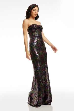 Sheridan Dress / DEEP PLUM MULTI