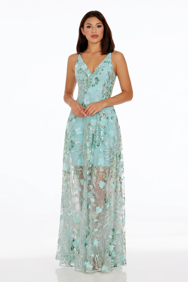 Sidney Dress / SEAFOAM MULTI