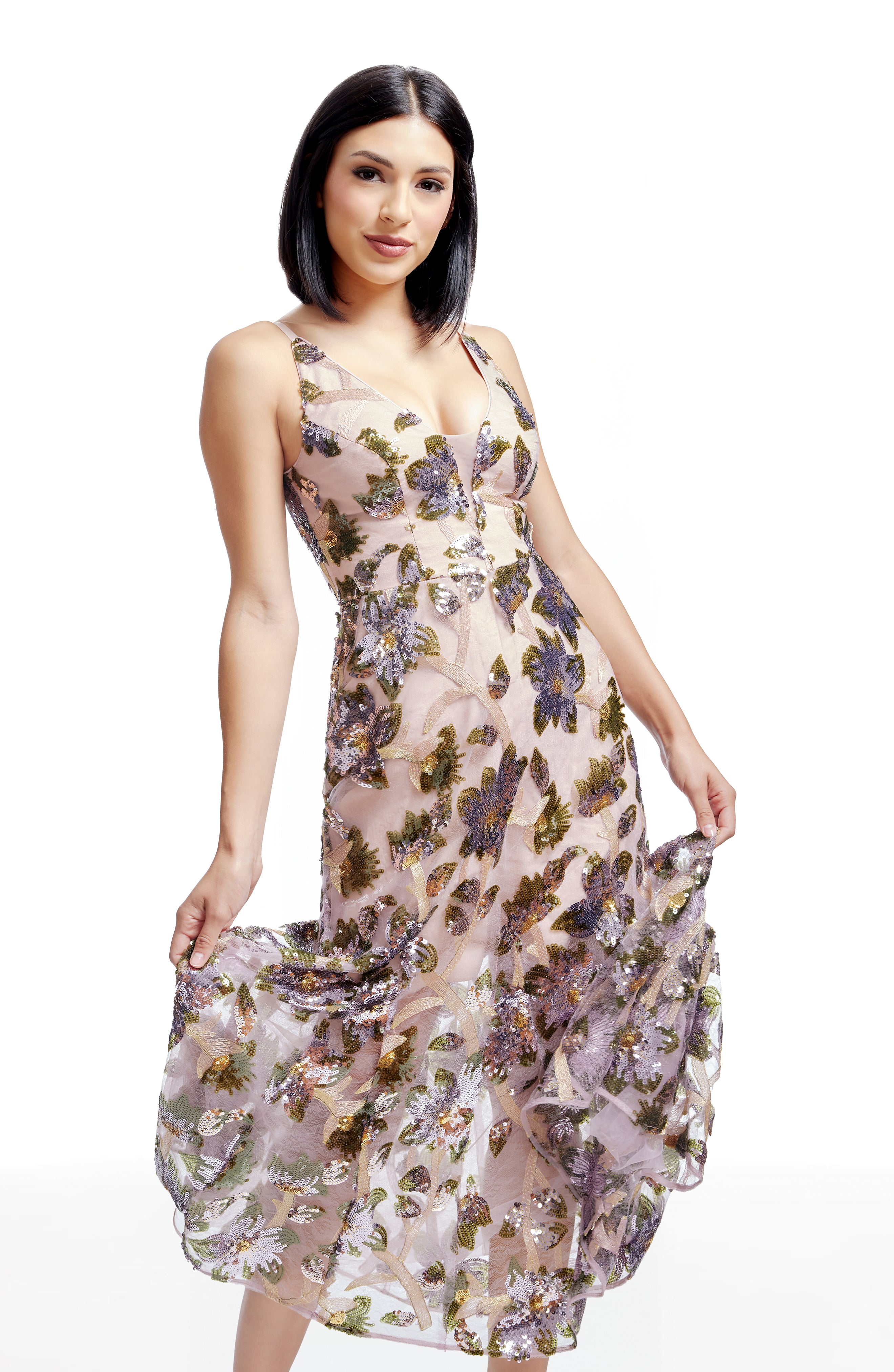 sierra floral sequin cocktail dress Sierra Floral Sequin Cocktail Dress (Women)