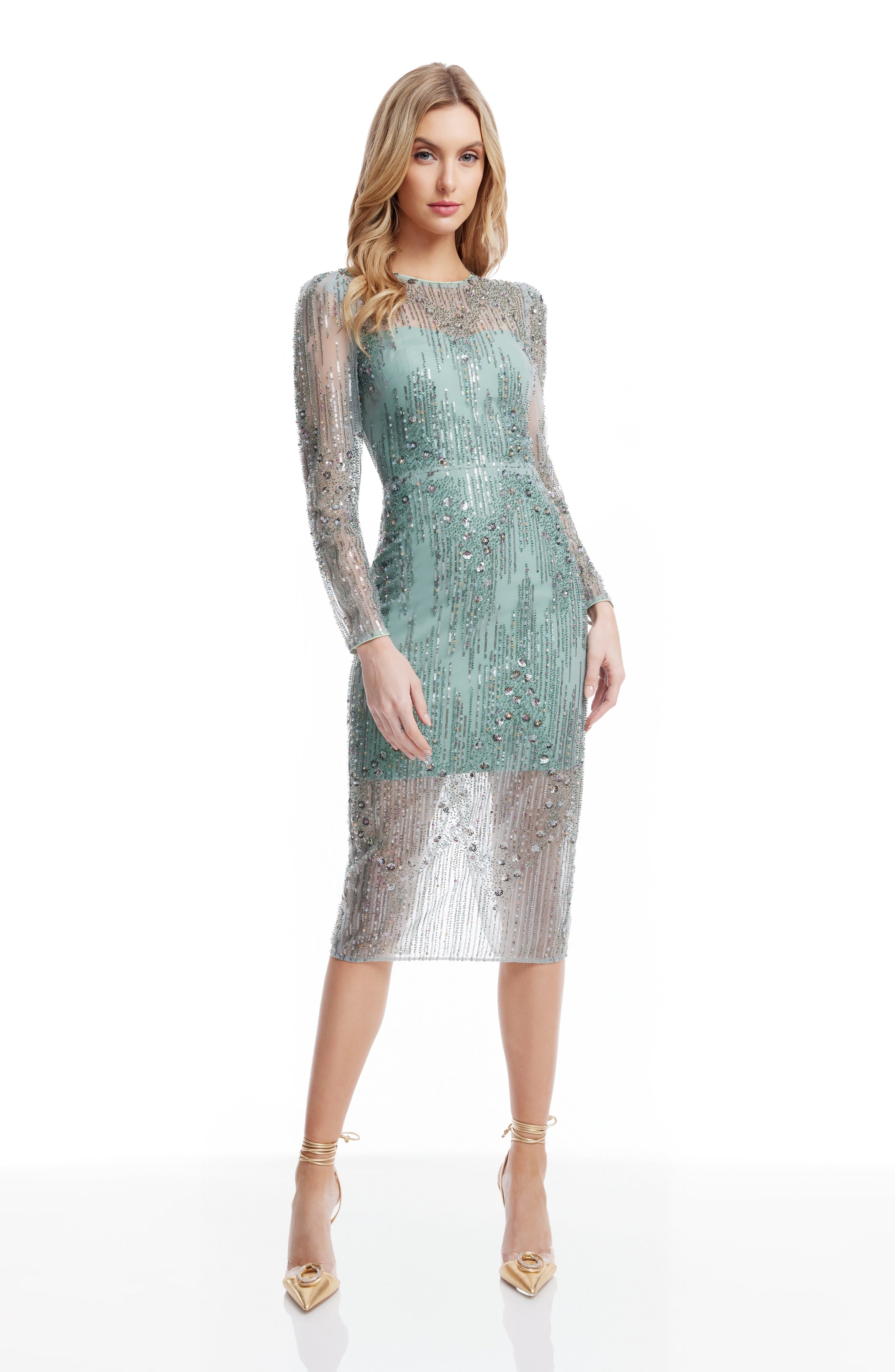 dress the population sophia Sophia Dress M / Sage Multi