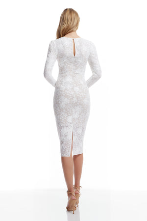 Sophia Dress / WHITE-NUDE