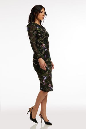 Sophia Dress / BLACK MULTI