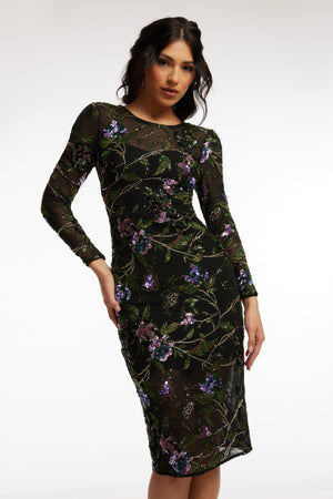 Sophia Dress / BLACK MULTI