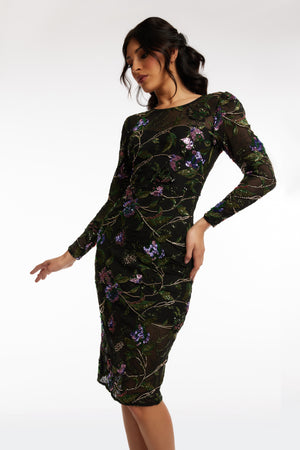 Sophia Dress / BLACK MULTI