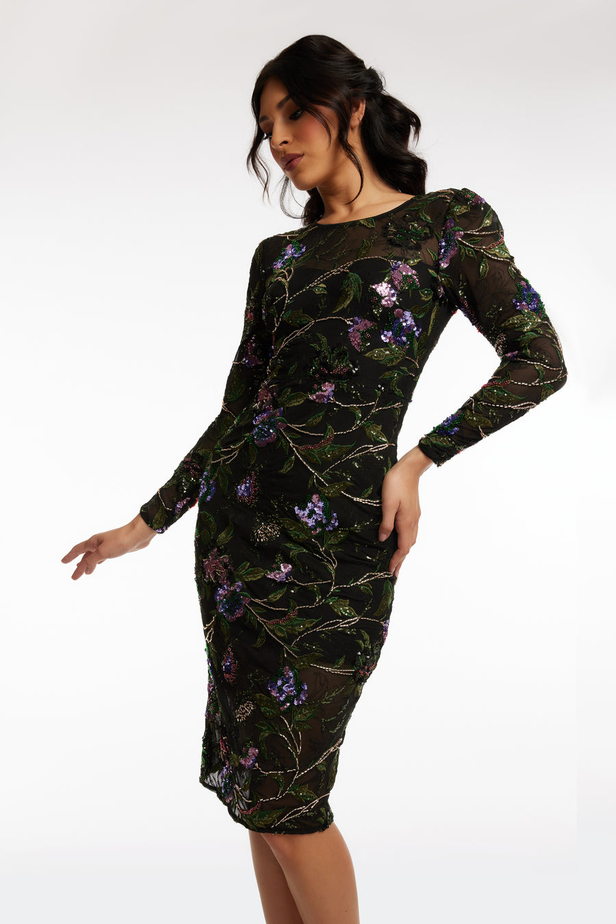 Sophia Dress / BLACK MULTI