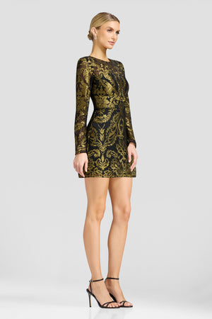Stassi Dress / BLACK-GOLD