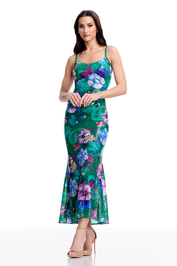 Susan Dress / KELLY GREEN MULTI