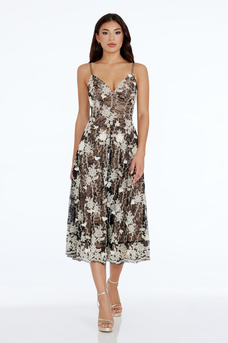 Tahani Dress / BLACK-WHITE