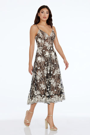 Tahani Dress / BLACK-WHITE
