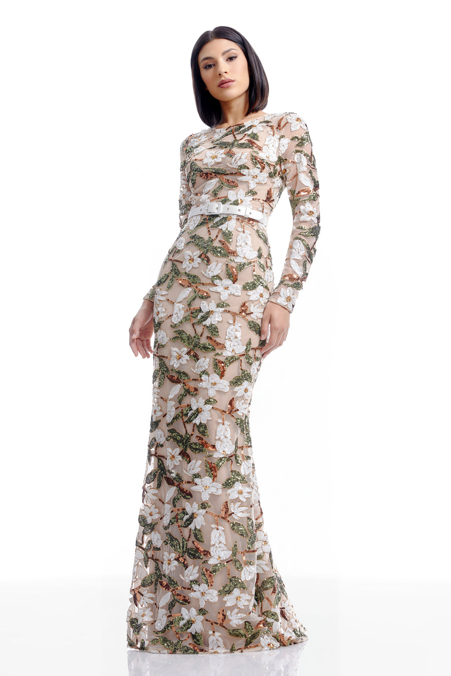 dress the population long sleeve Party Long Dresses with Sleeves