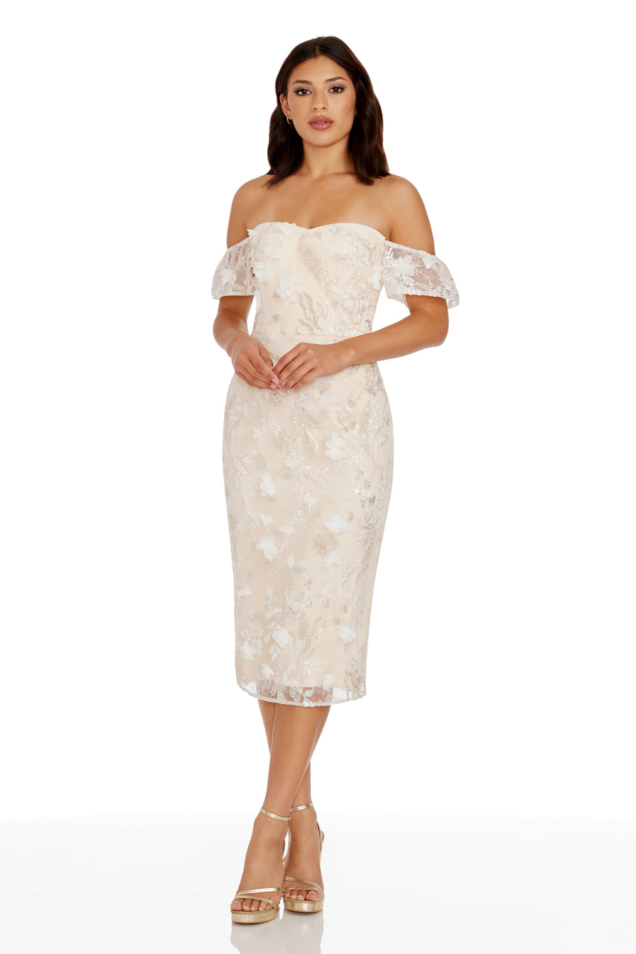 Dress The Population Tara Dress - White Multi - S Dress The Population Tara Dress - White Multi - S