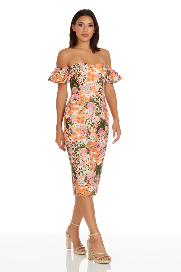 Tara Dress / APRICOT MULTI