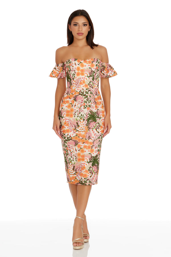 Tara Dress / APRICOT MULTI